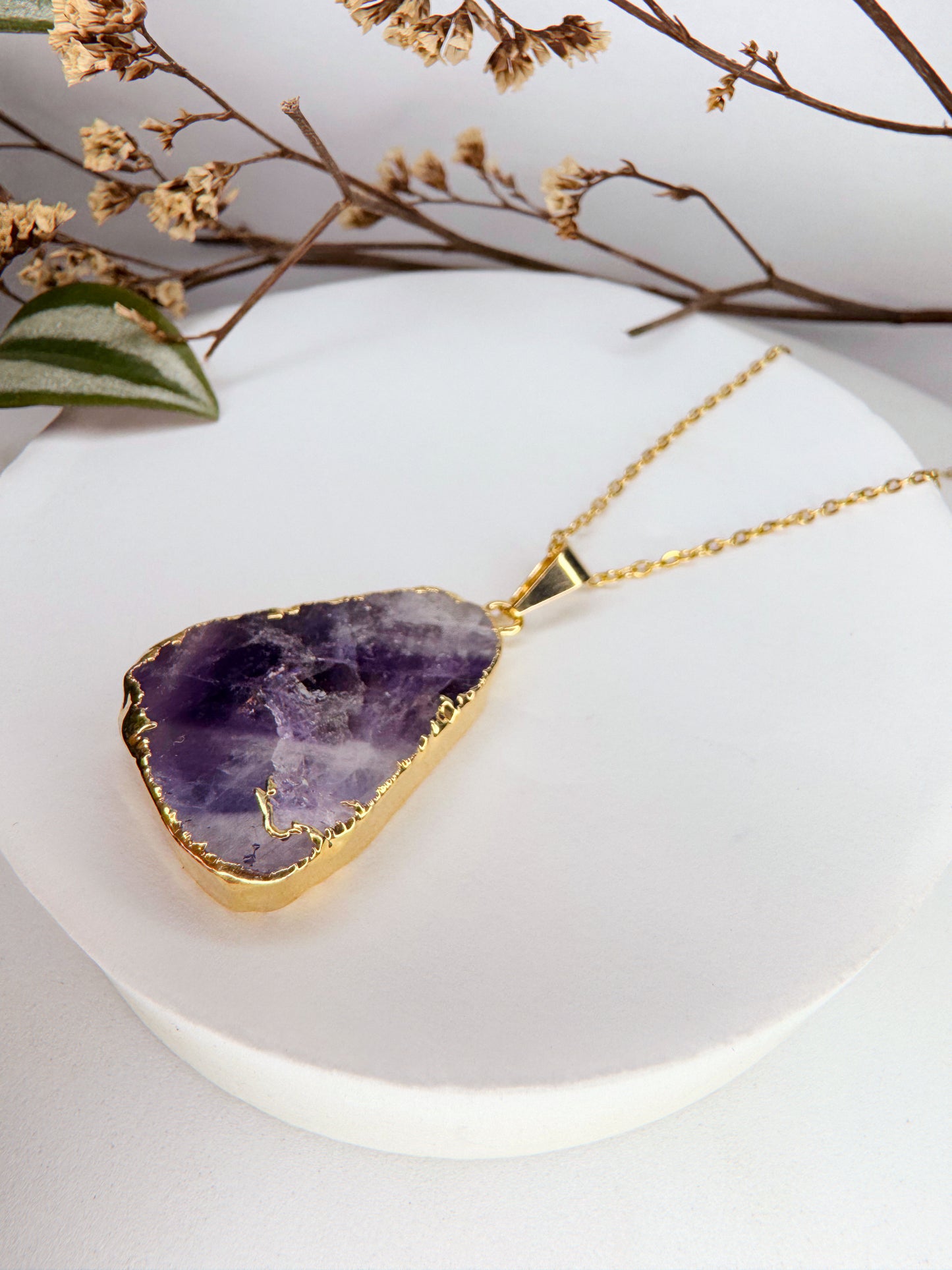 Colar ametista - fatiada