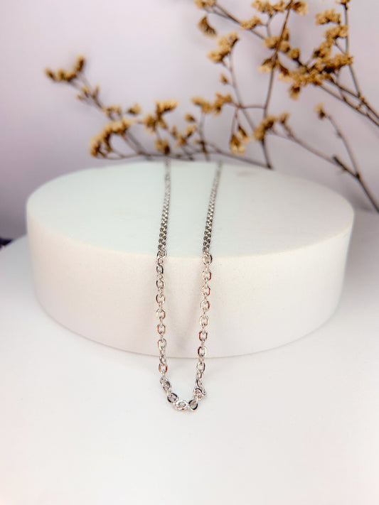 Corrente - aço - banho de prata - dourado