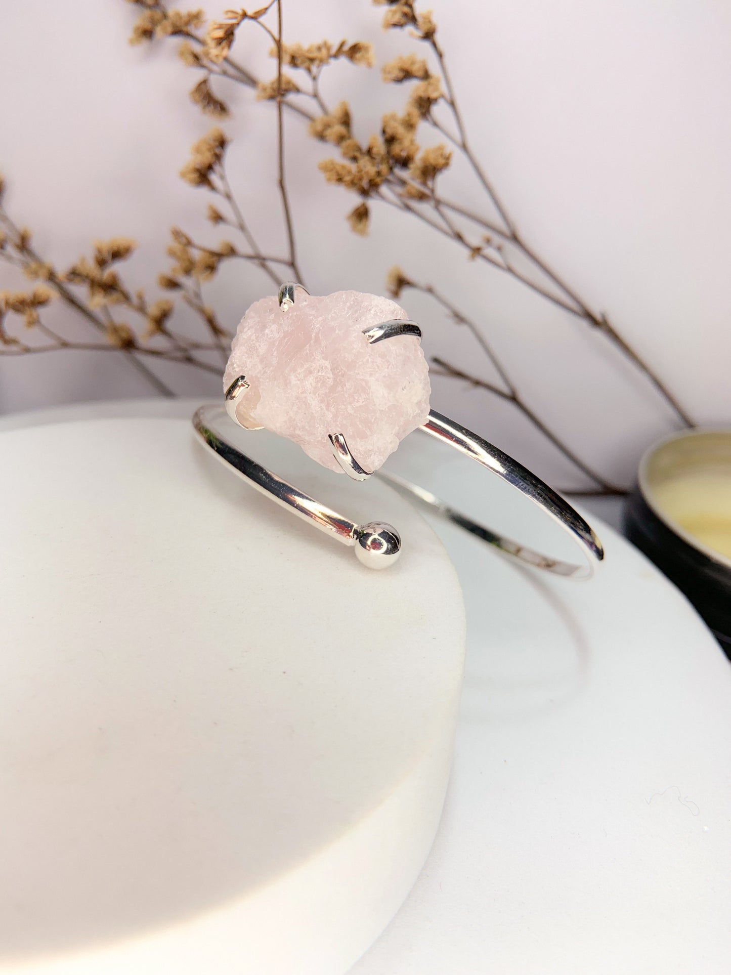Bracelete estrela - Quartzo rosa