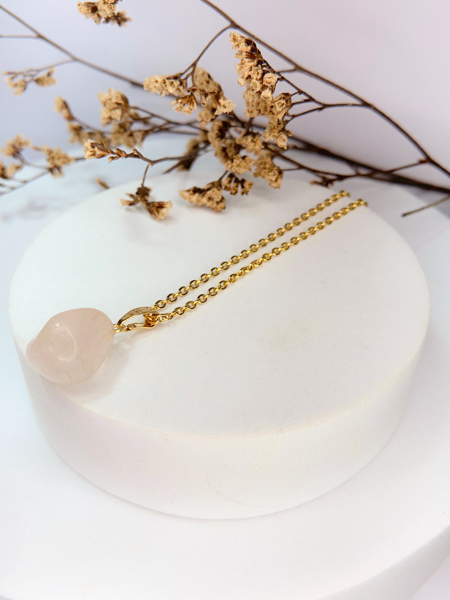 Colar Nature Quartzo - Rosa Lapidado