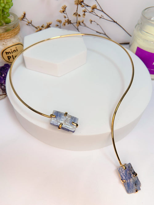 Choker celestes - cianita azul