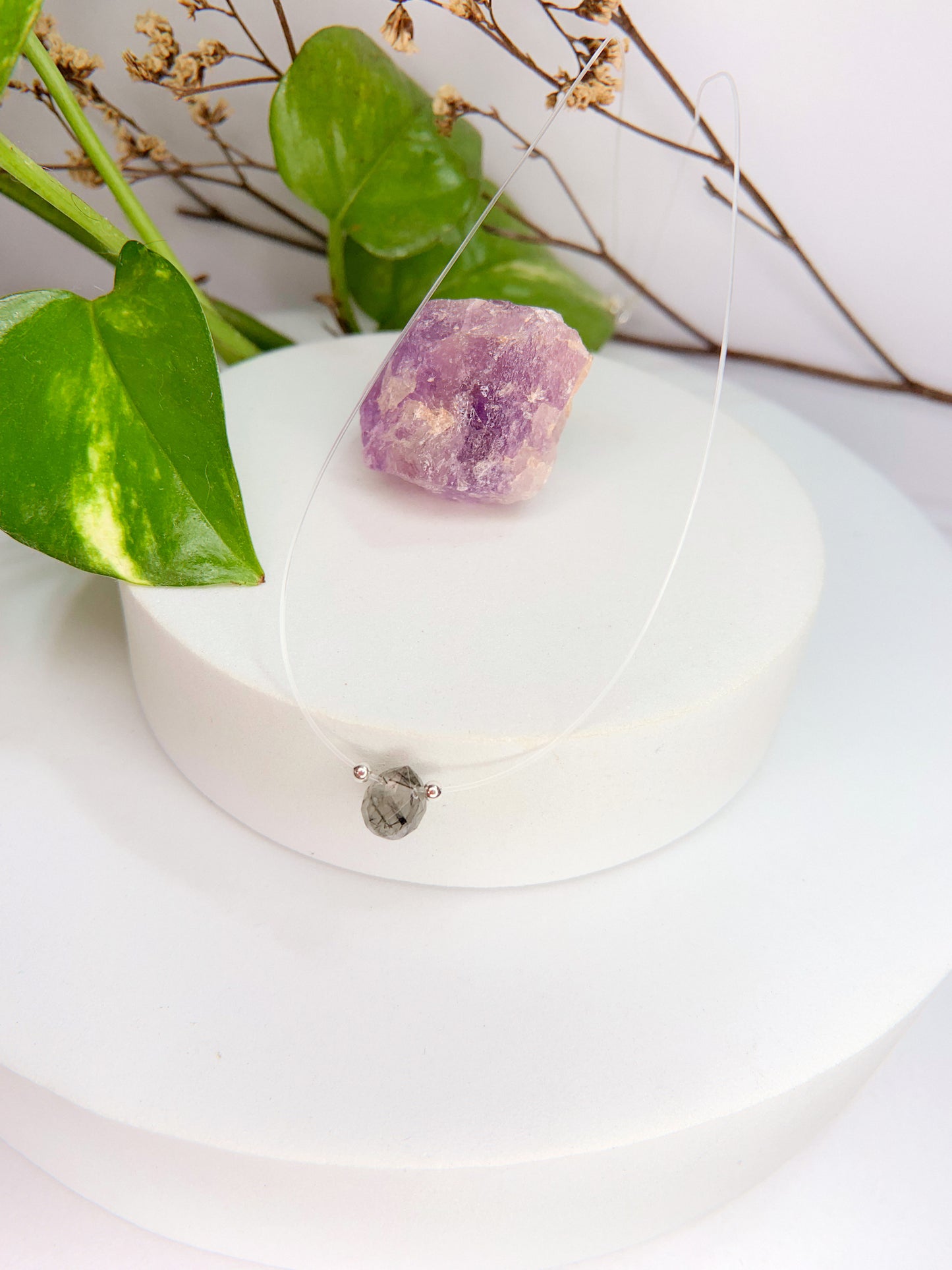 Choker fio de nylon - Quartzo rutilado