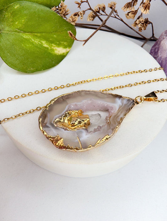 Colar Alma - Agata + cristal