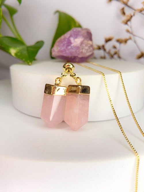 Colar cósmico - Quartzo rosa