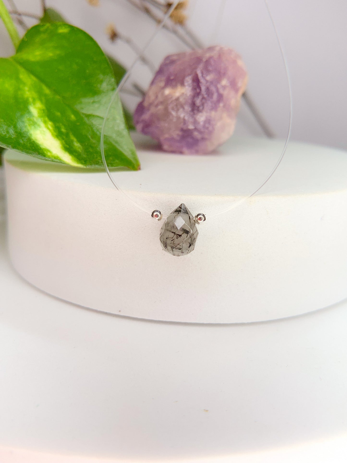 Choker fio de nylon - Quartzo rutilado