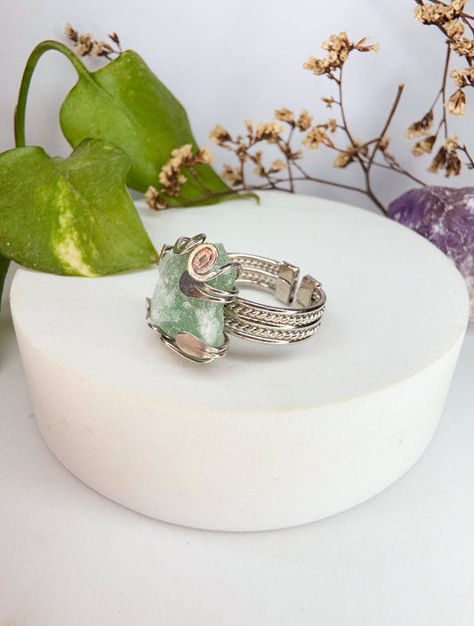 Anel pureza - quartzo verde