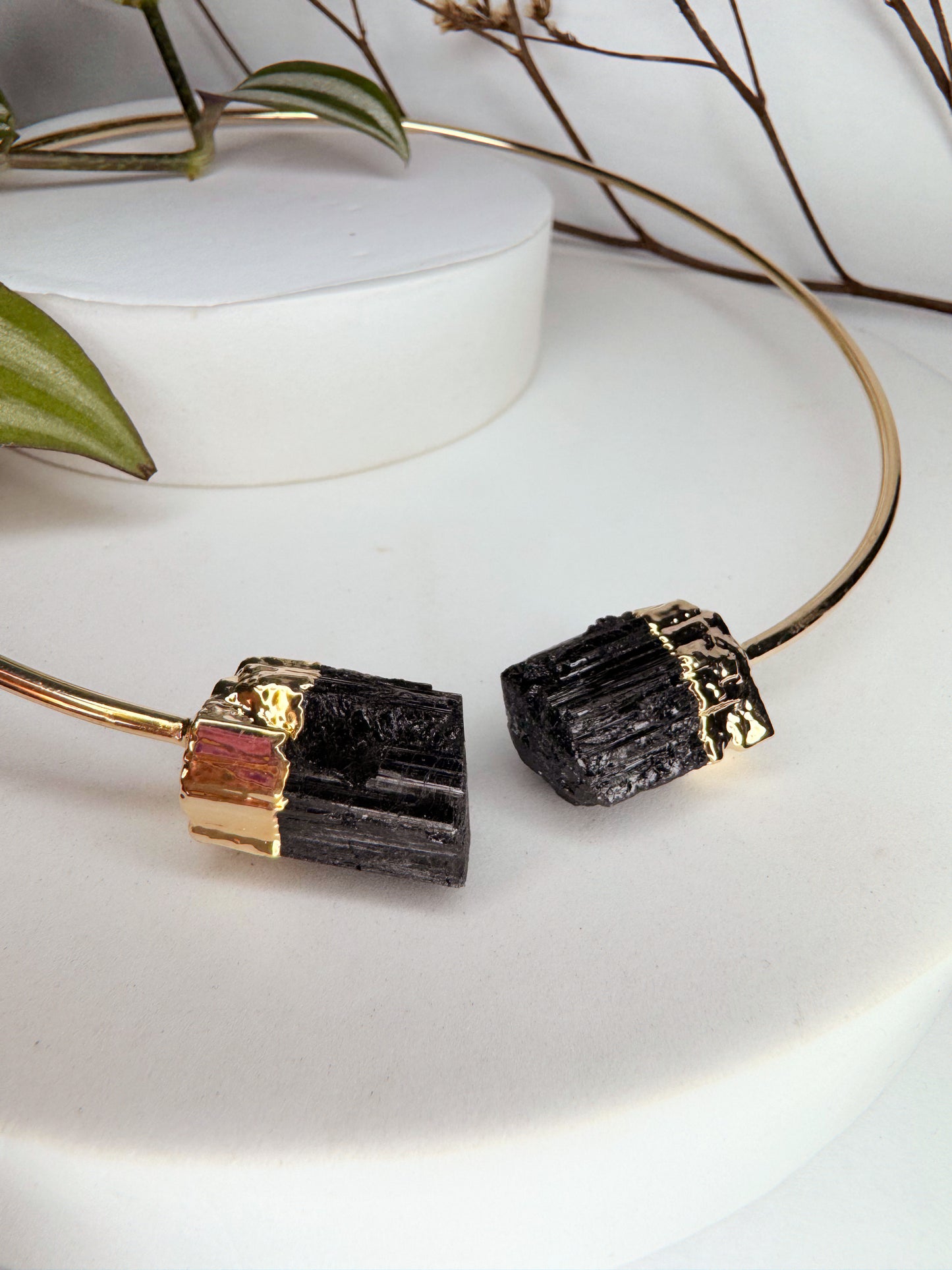 Choker Nebulosa - turmalina negra