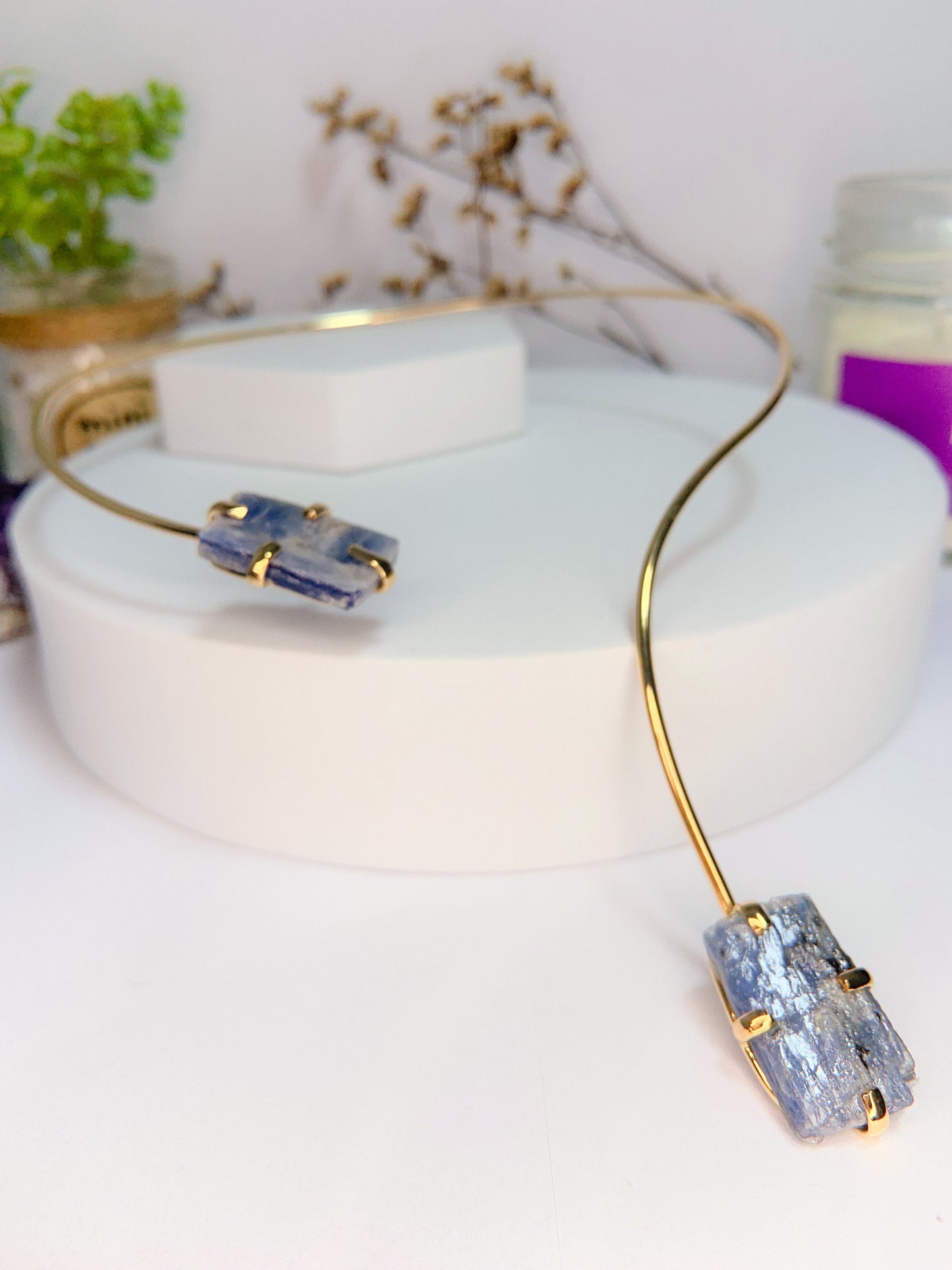 Choker celestes - cianita azul