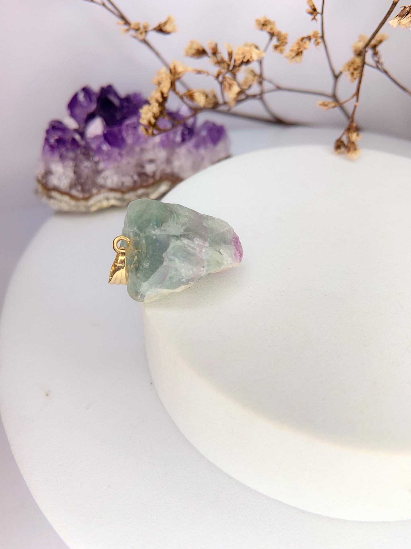 Pingente - Fluorita bruta