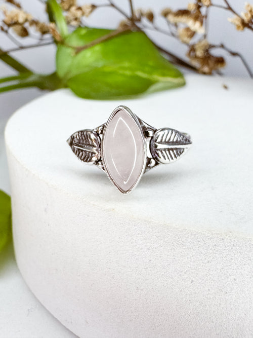 Anel aconchego - Quartzo Rosa TAM.16 e 18