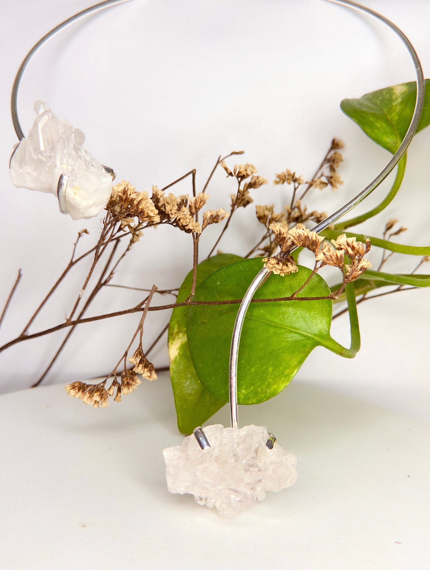 Choker celestes - quartzo de cristal