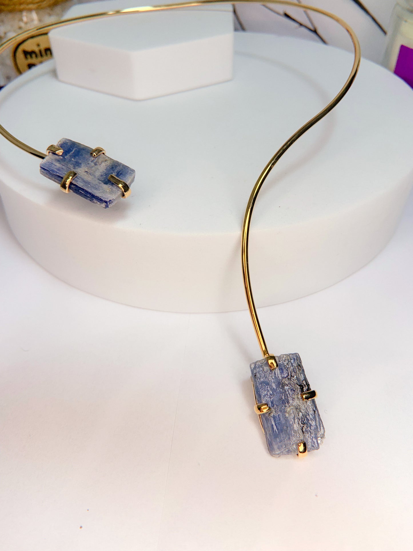 Choker celestes - cianita azul