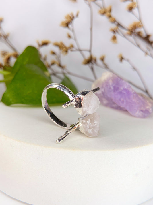 Anel cosmos - Quartzo rosa