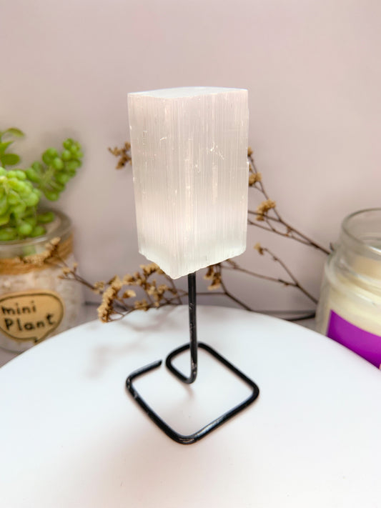 Base selenita branca - limpeza