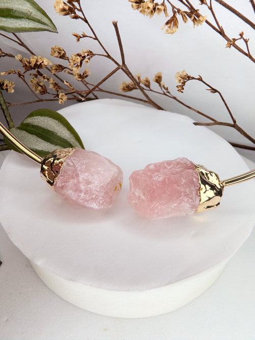 Choker Nebulosa - Quartzo rosa