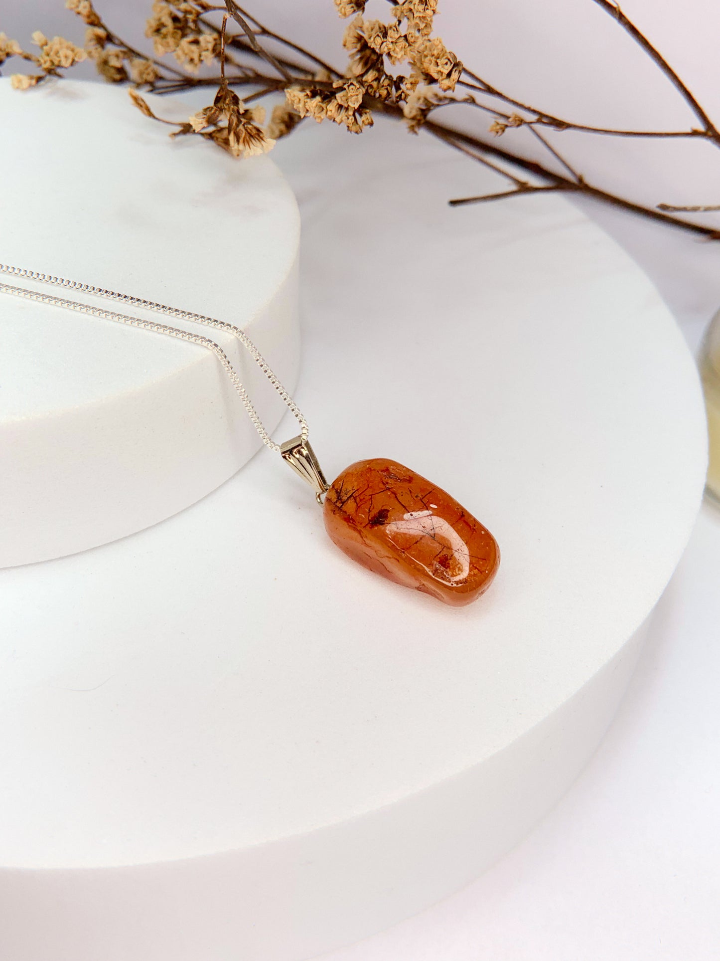 Colar Essência Cornalina - Lapidado