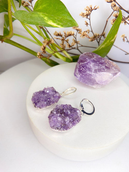 Brinco Júpiter - Drusa de ametista