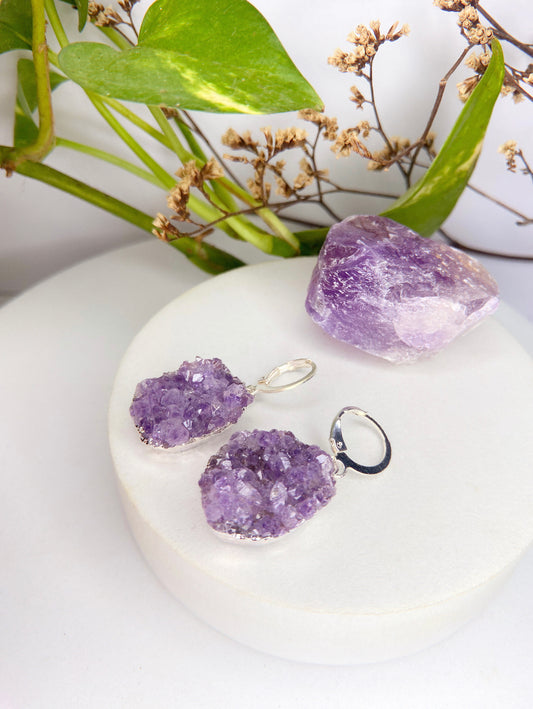 Brinco Júpiter - Drusa de ametista
