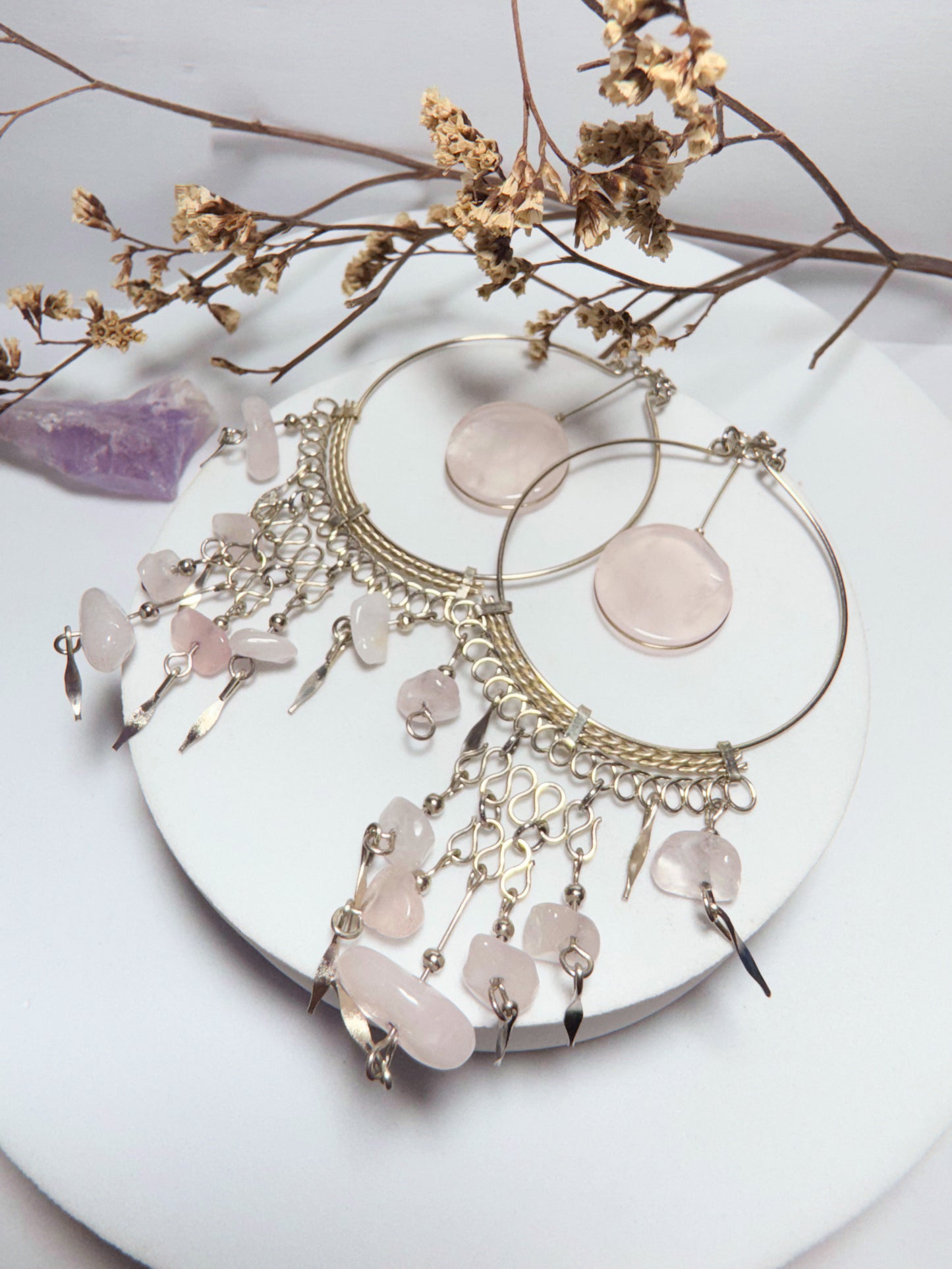 Brinco Nostalgia - Quartzo rosa