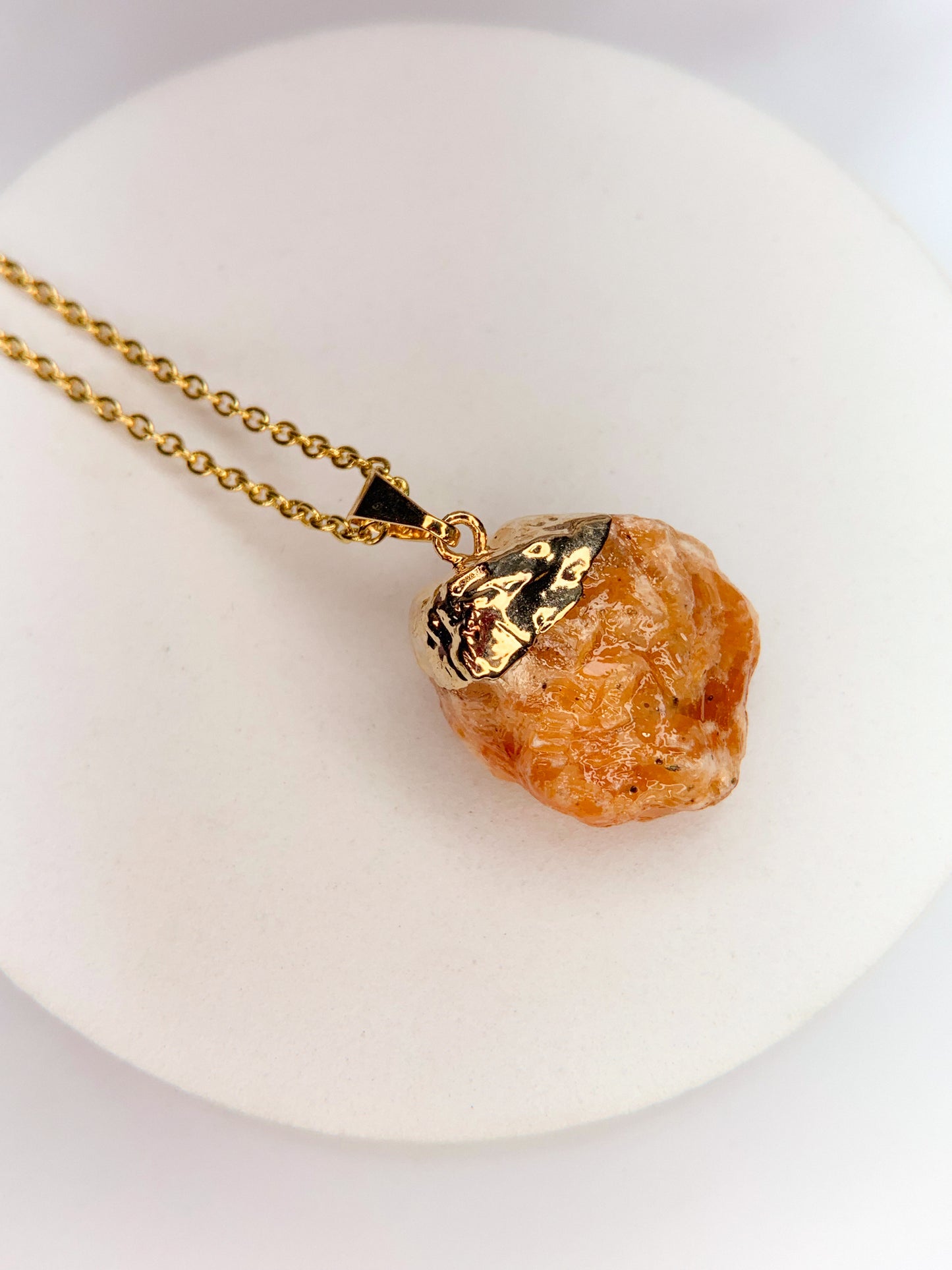 Colar alma - Calcita Laranja