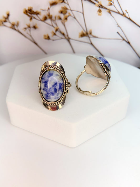 Anel Aura - Sodalita lapidado