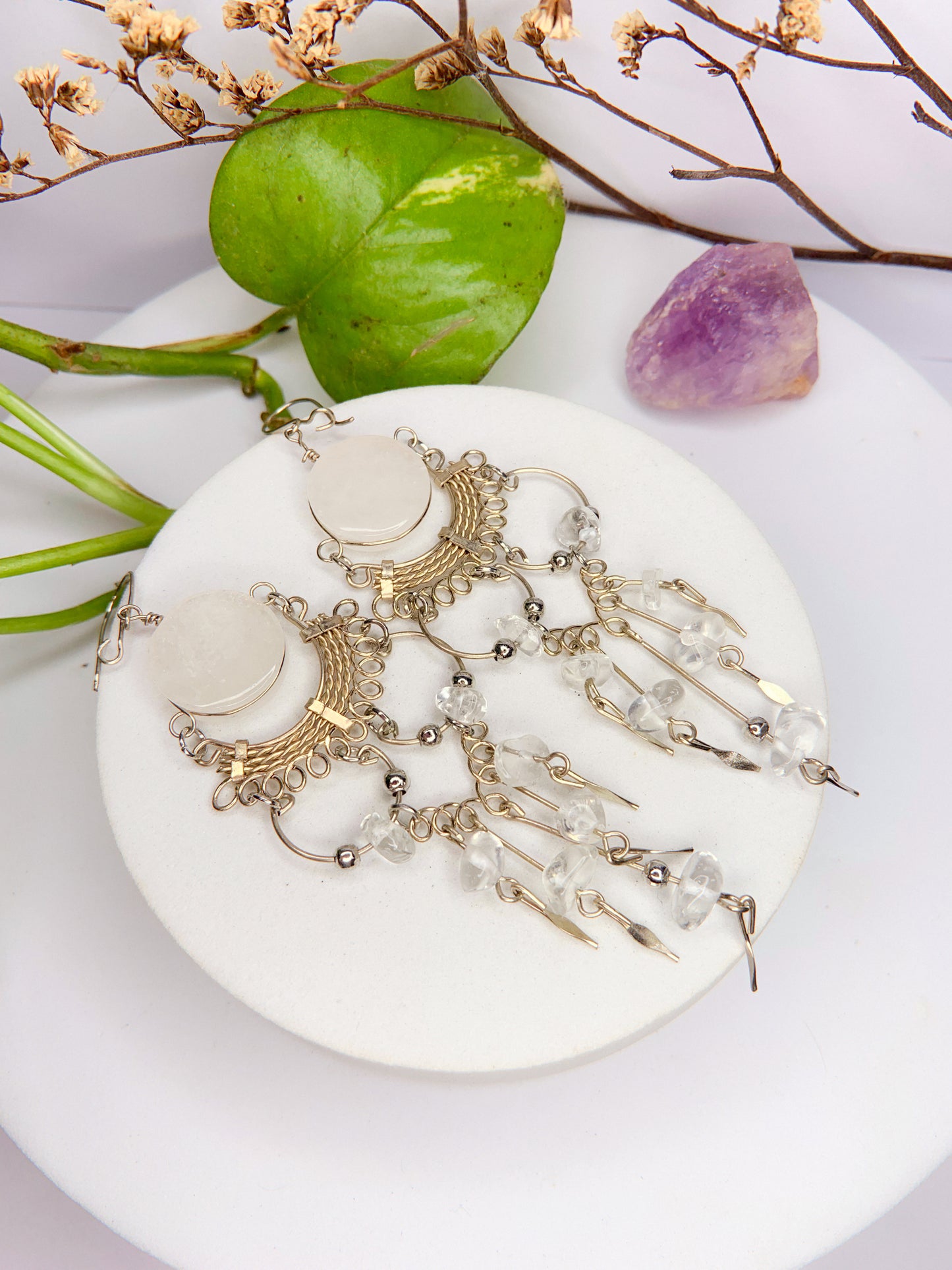 Brinco Nostalgia - Quartzo transparente