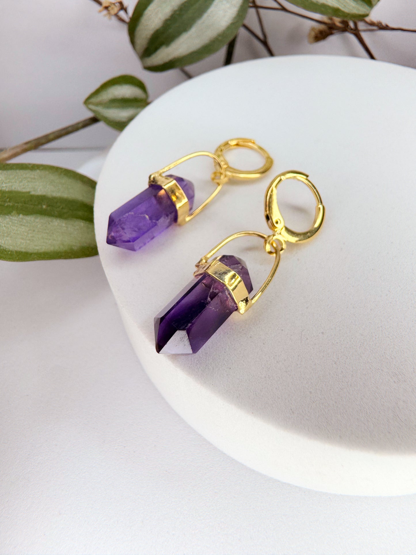Brinco Júpiter - ametista lapidada