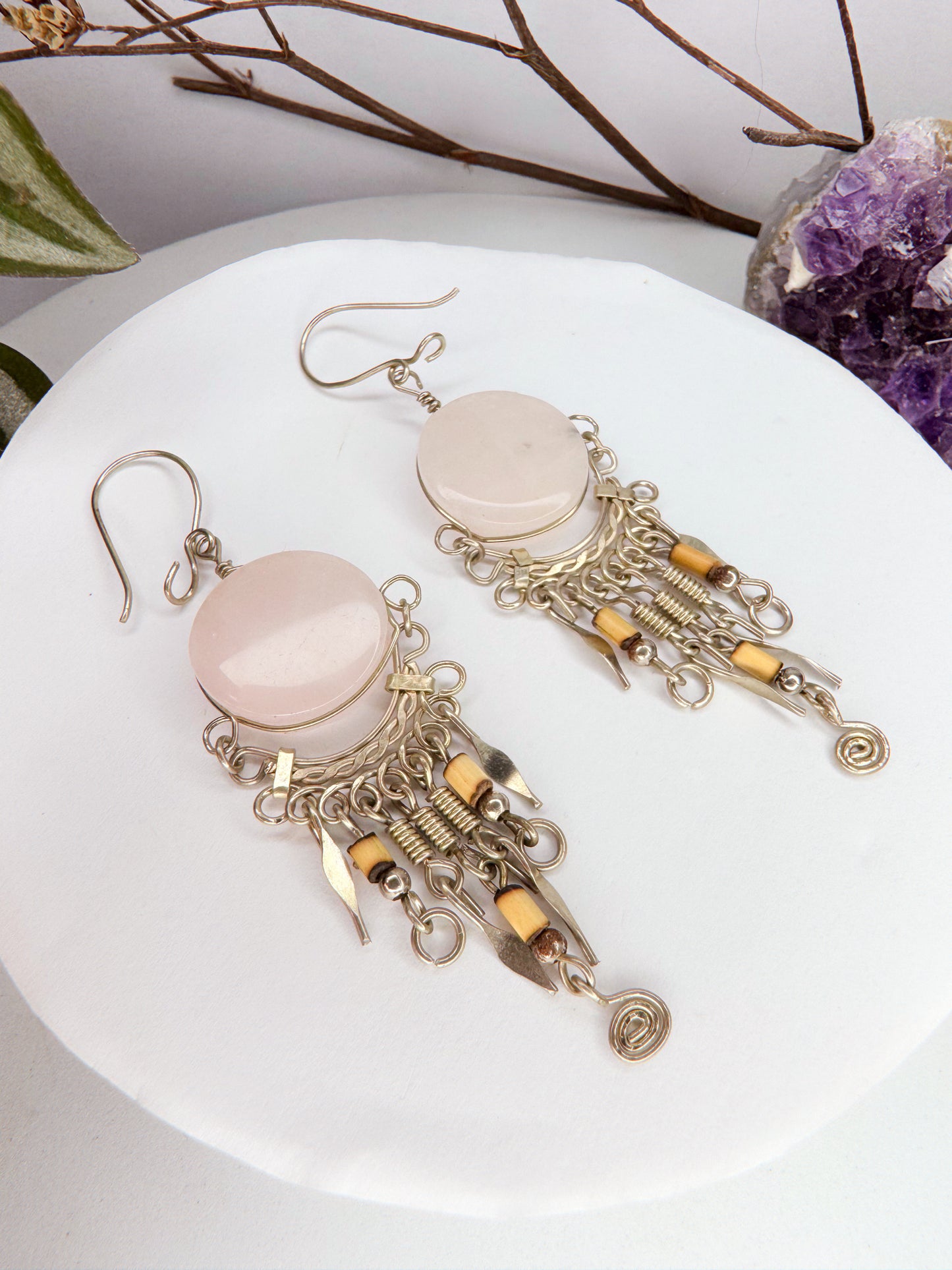 Brinco Nostalgia - Quartzo rosa