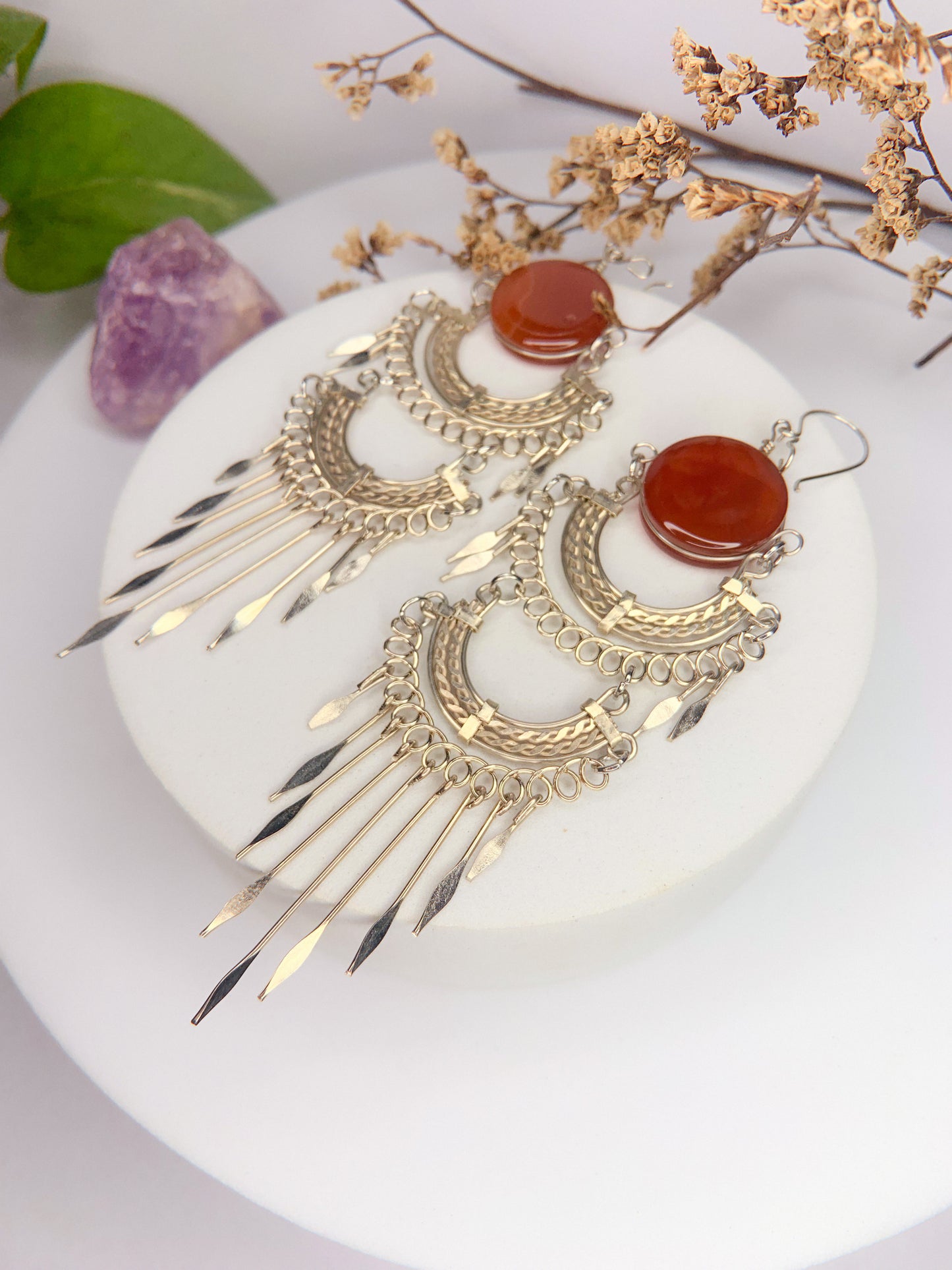 Brinco Nostalgia - Cornalina