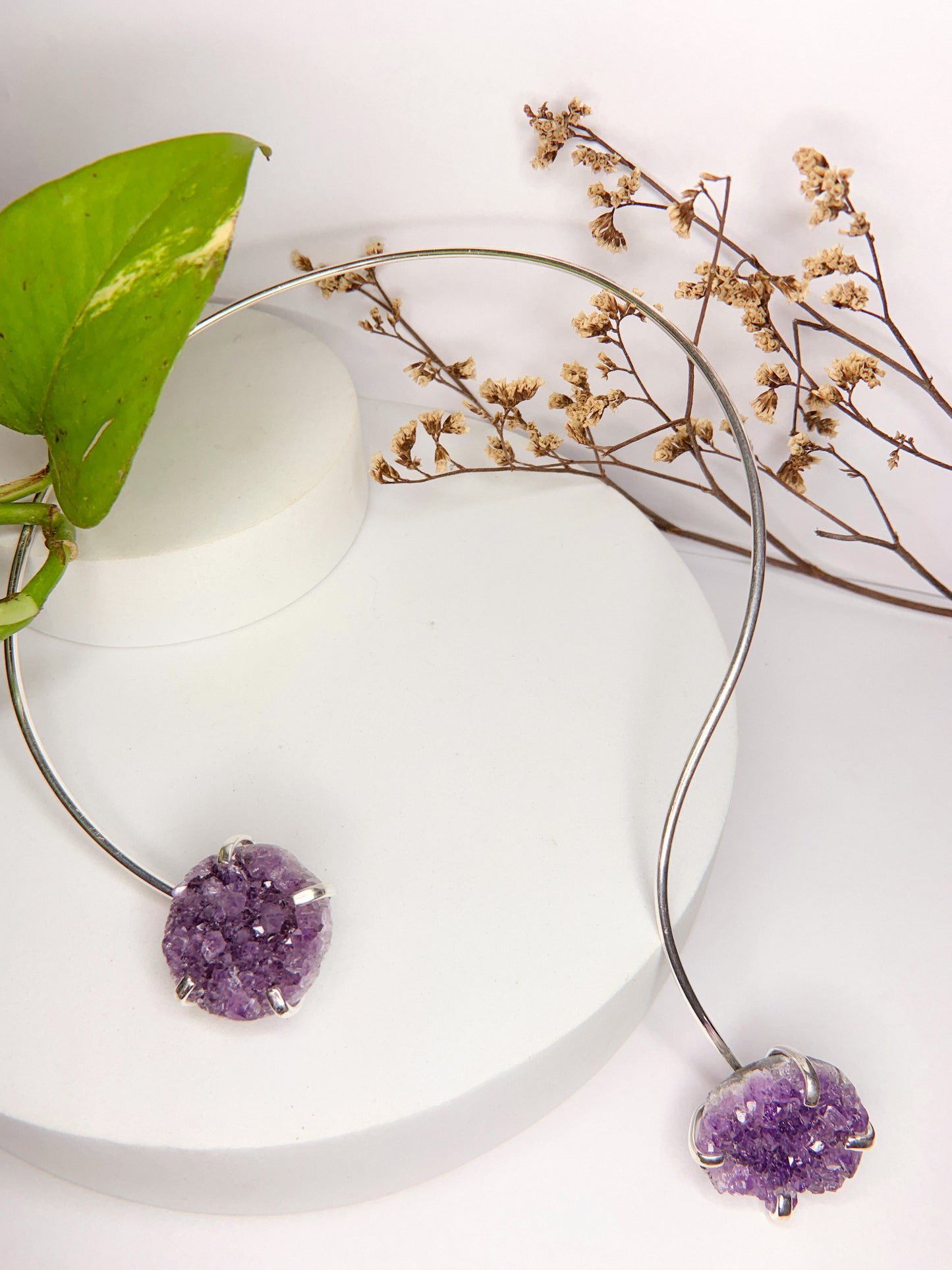 Choker celestes - Drusa ametista