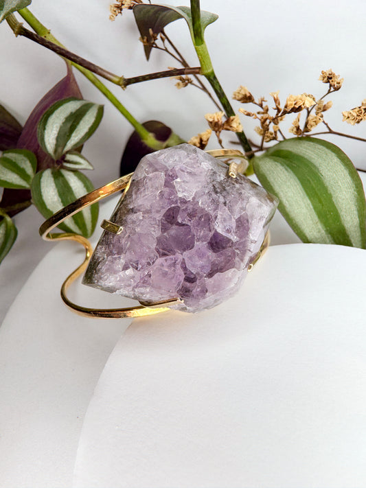 Bracelete Astro - Drusa de ametista lapidada