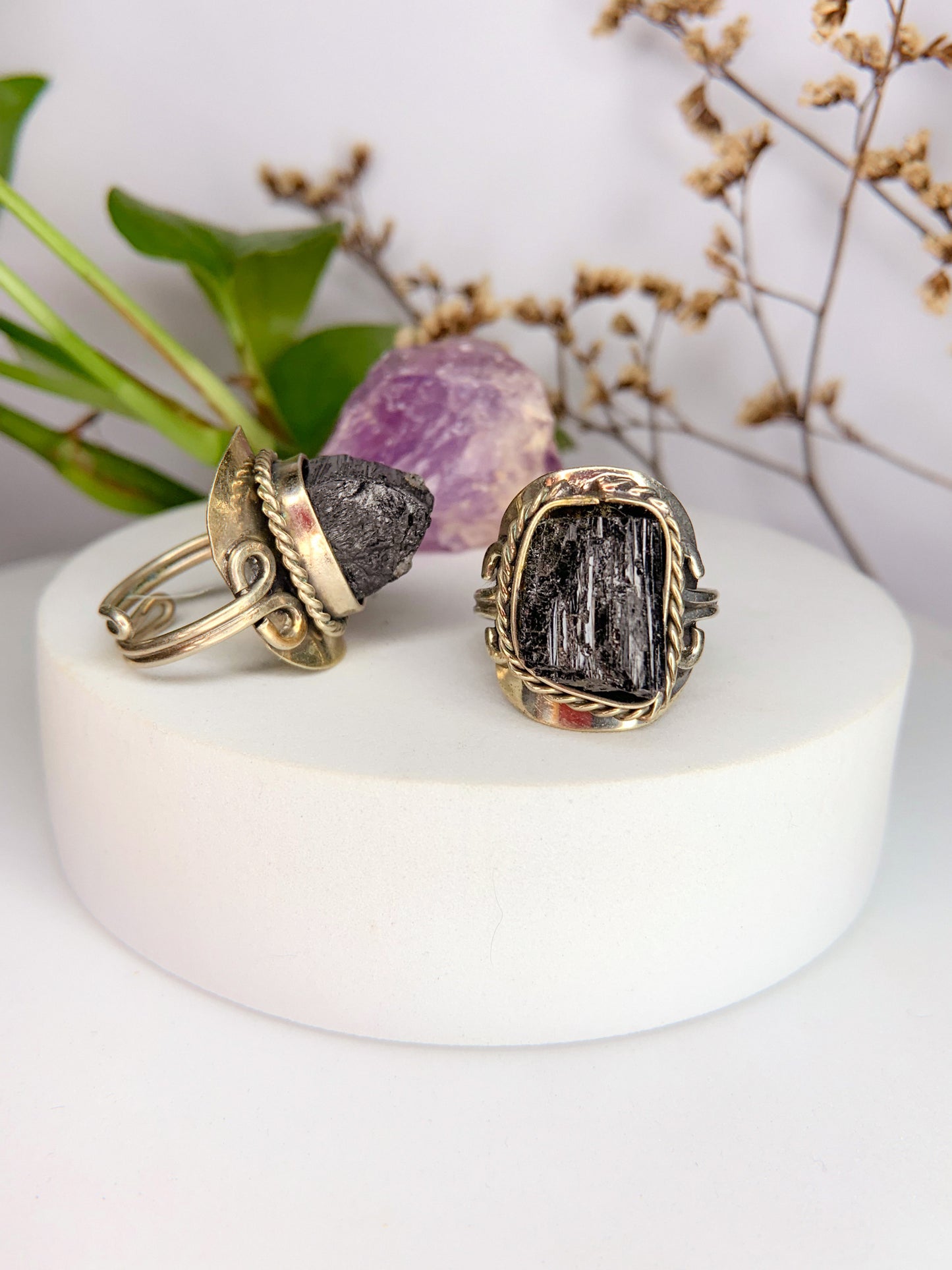 Anel aura - turmalina negra