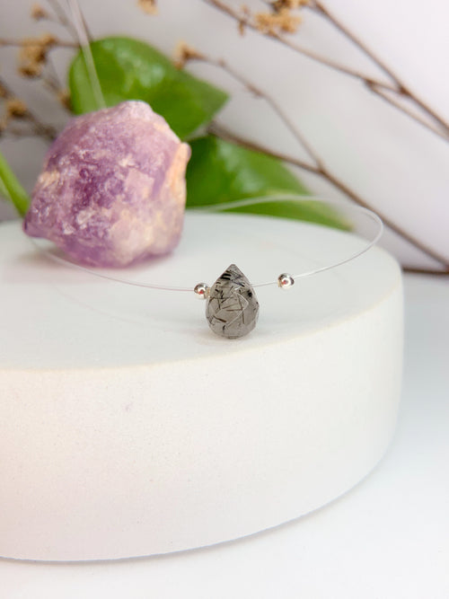 Choker fio de nylon - Quartzo rutilado
