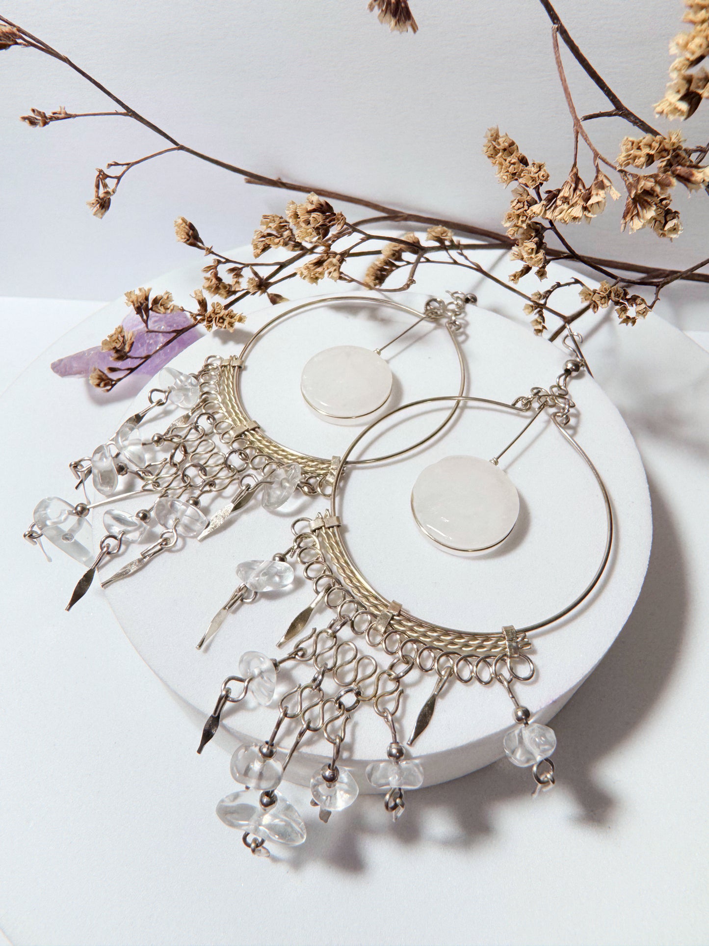 Brinco Nostalgia - Quartzo transparente