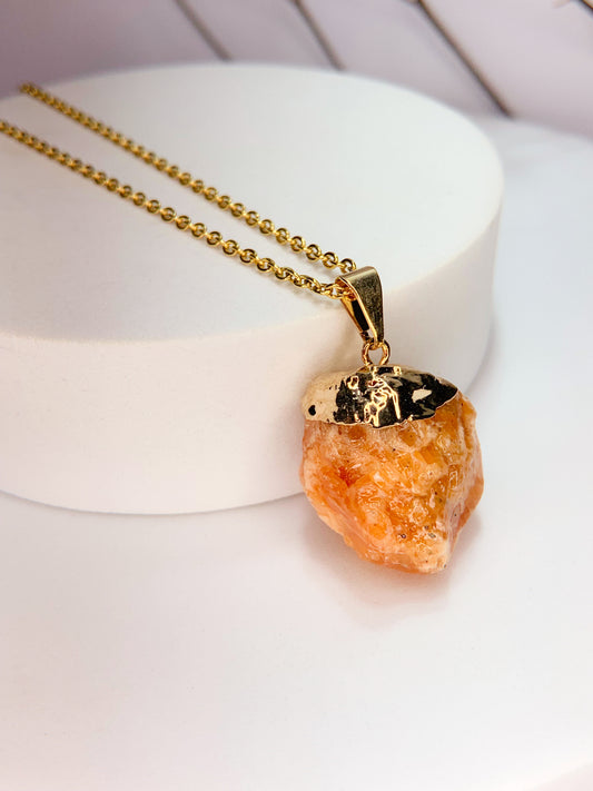 Colar alma - Calcita Laranja