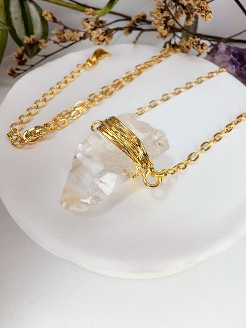 Colar Cósmico - quartzo de cristal bruto