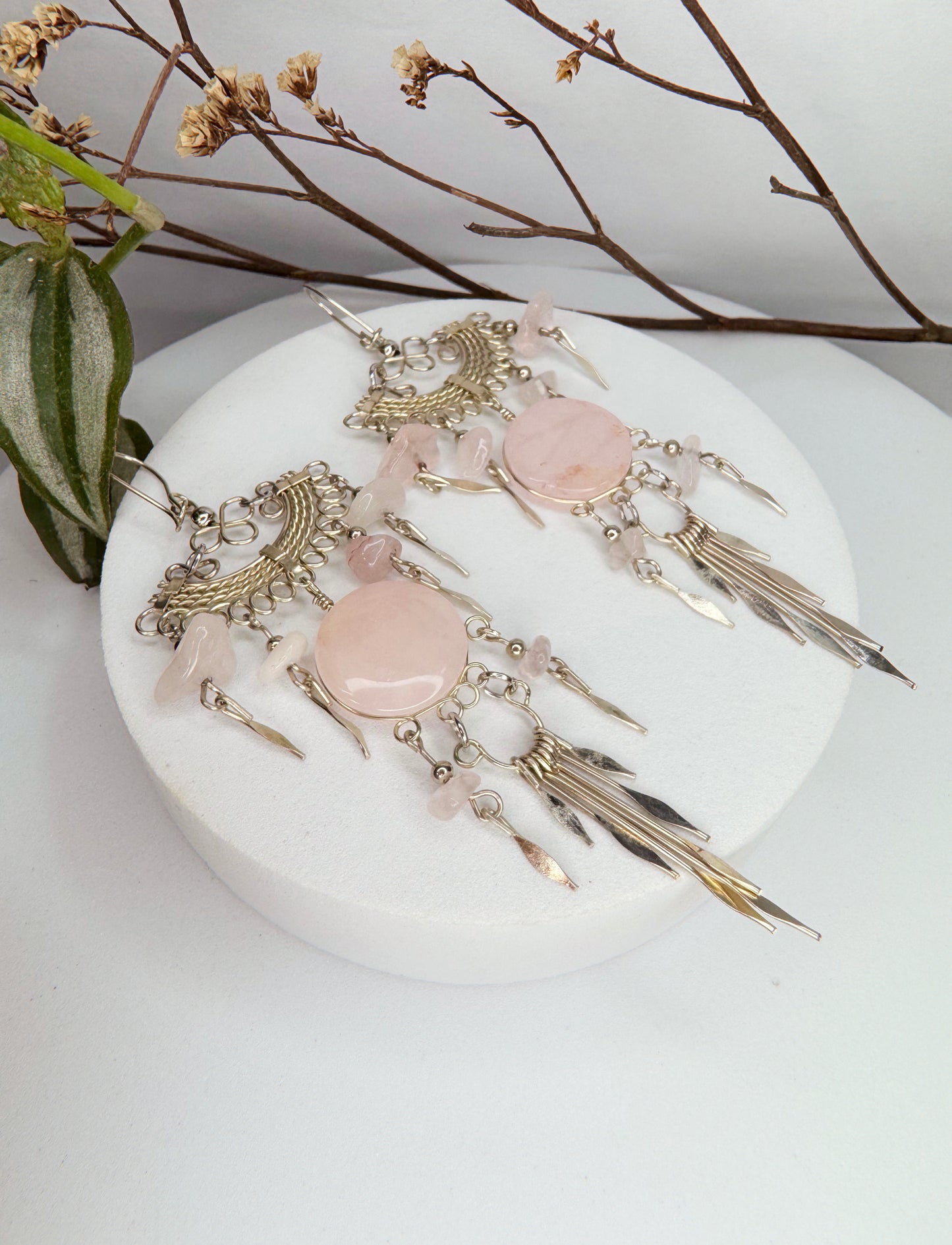 Brinco Nostalgia - Quartzo rosa