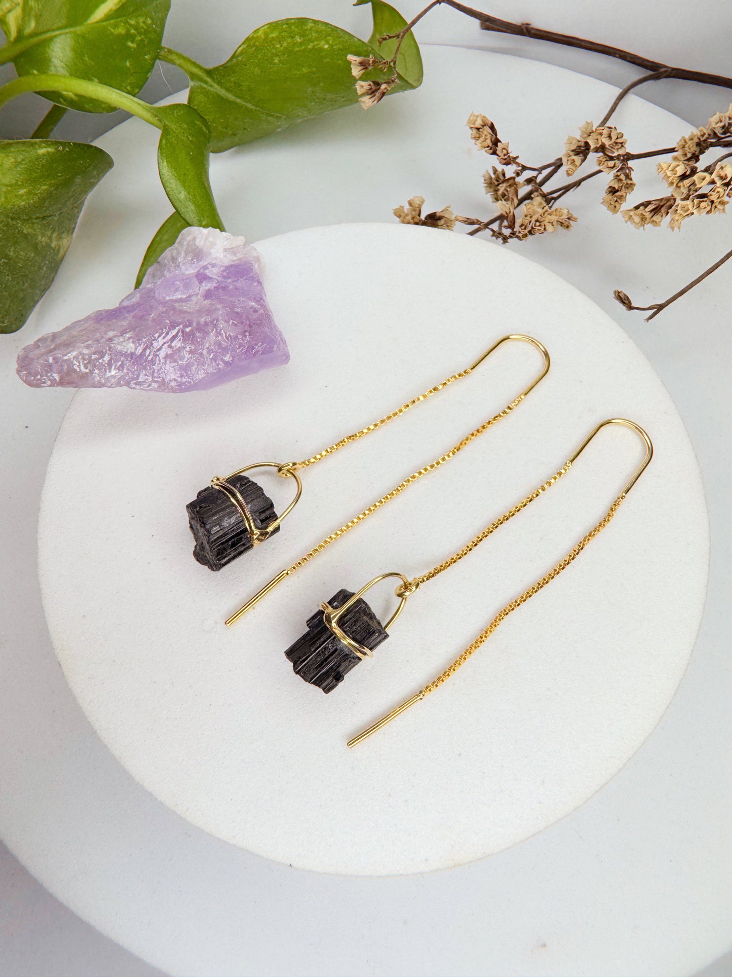 Brinco zen - turmalina negra