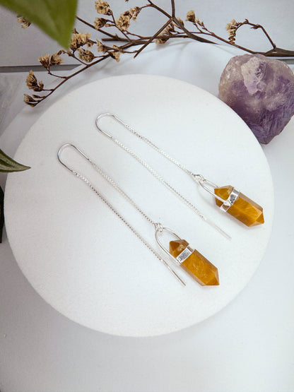 Brinco zen - Olho de Tigre lapidado