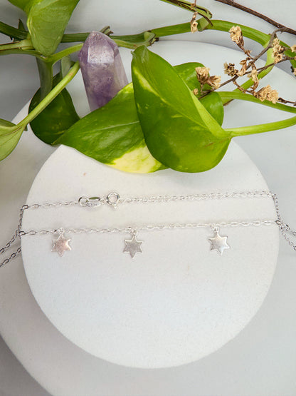 Choker estrelas 40cm - Prata 925