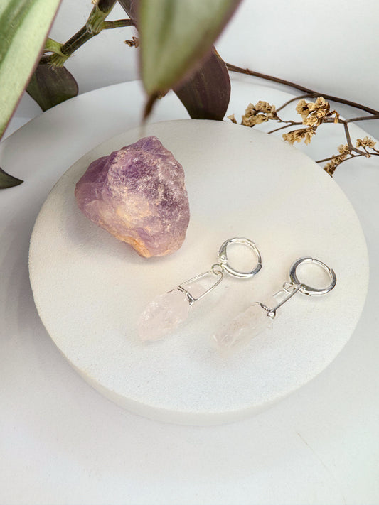 Brinco Júpiter - quartzo rosa