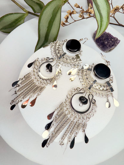 Brinco Nostalgia Aço - Ônix