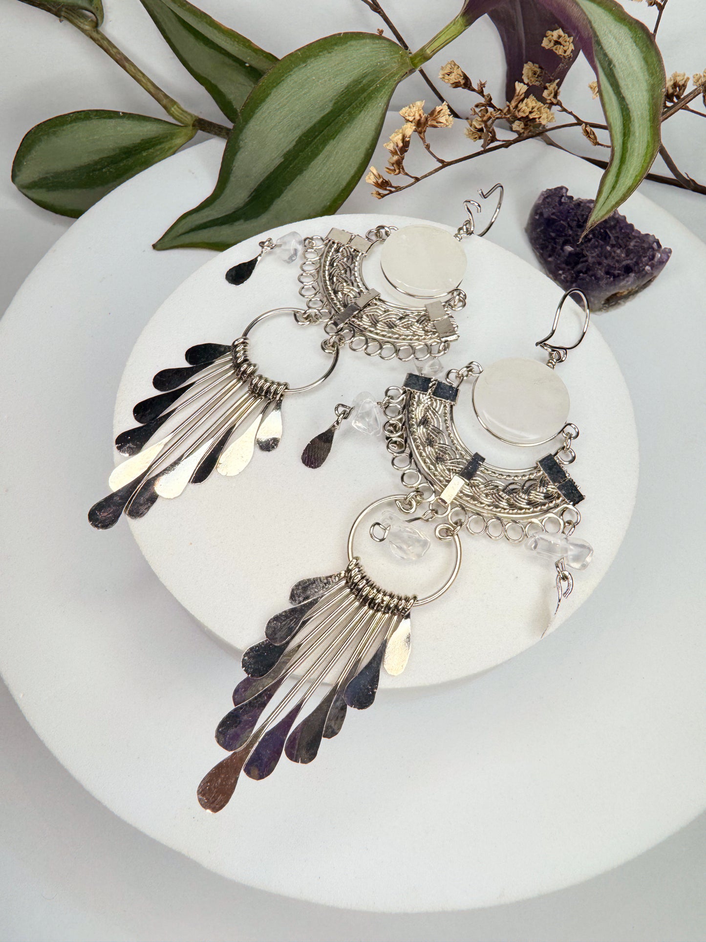 Brinco Nostalgia Aço - Quartzo Transparente