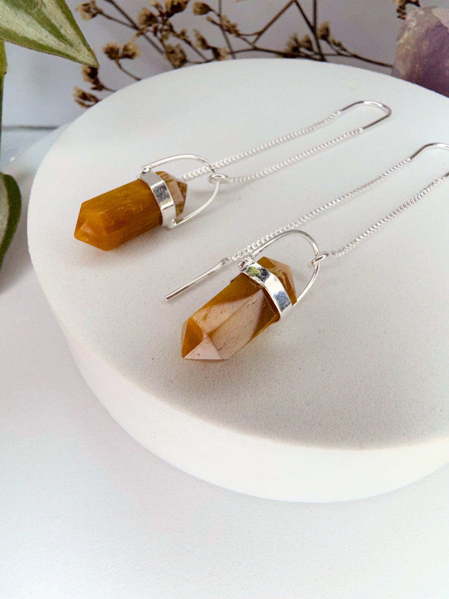 Brinco zen - Olho de Tigre lapidado