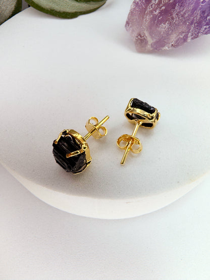 Brinco magia - Turmalina preta