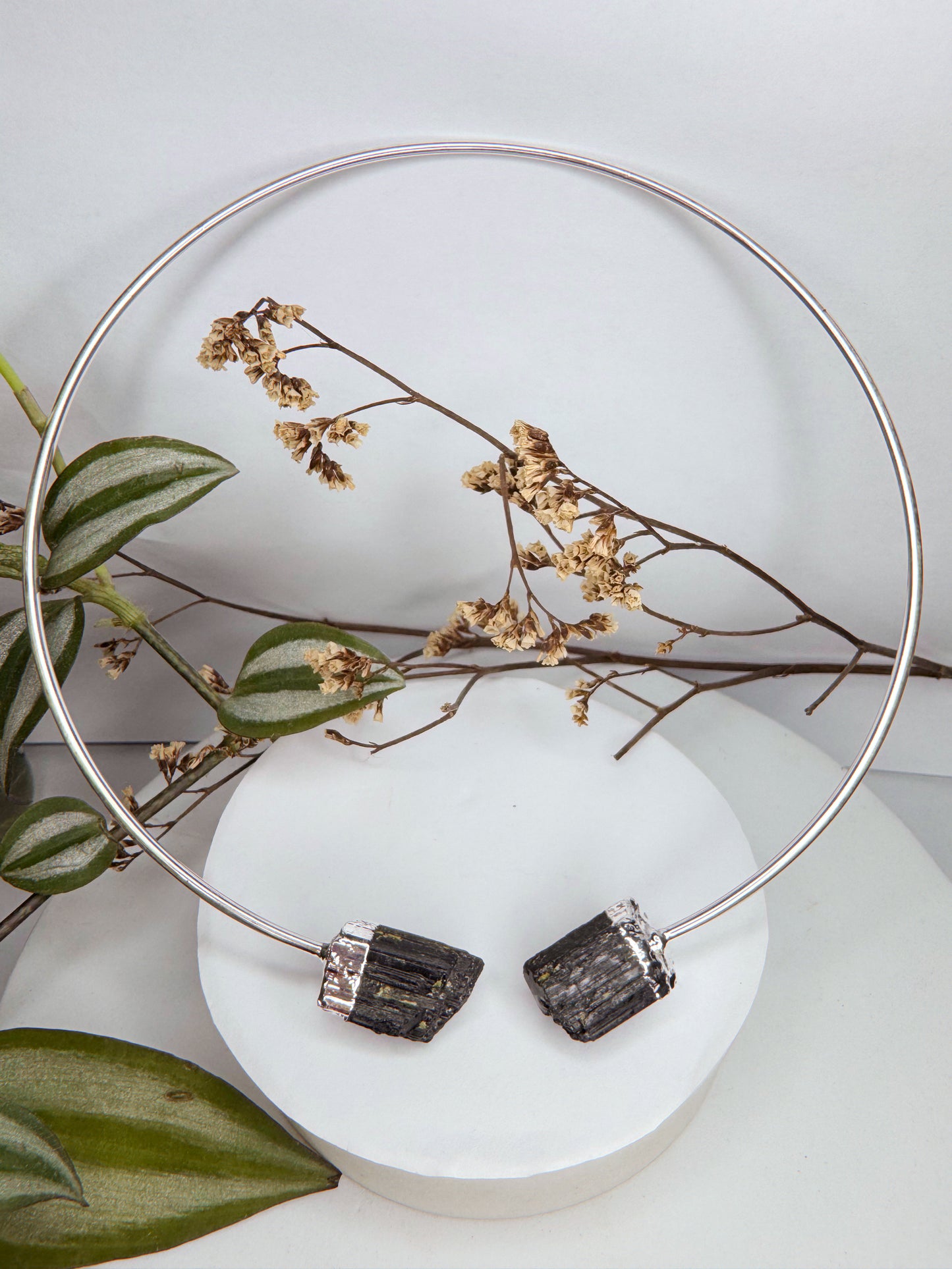 Choker Nebulosa - turmalina negra