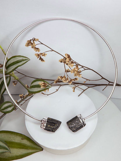 Choker Nebulosa - turmalina negra