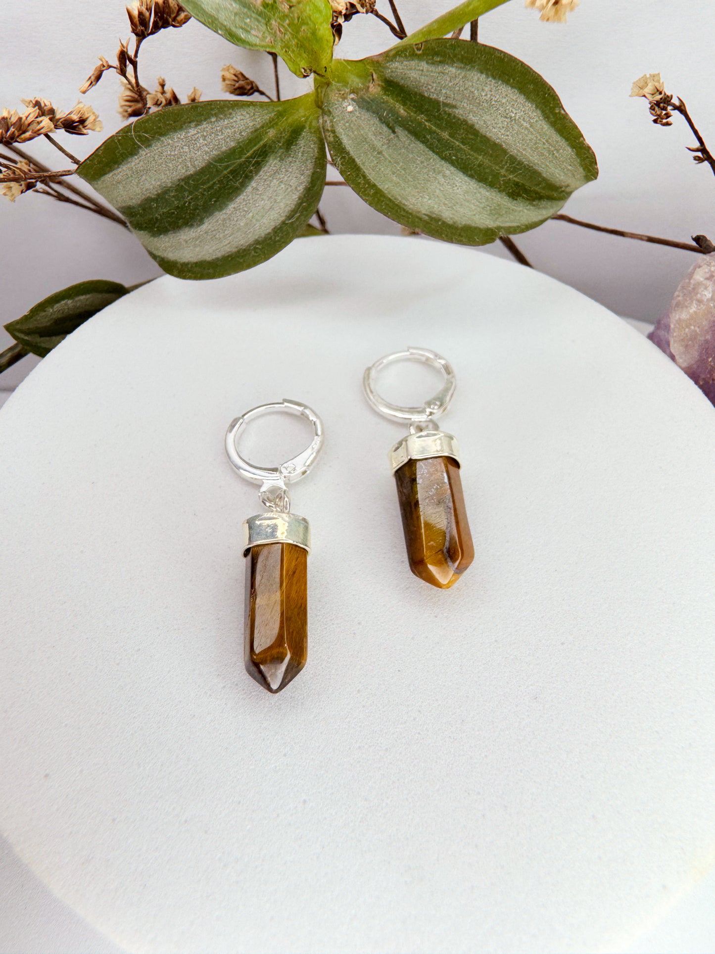 Brinco júpiter - olho de tigre