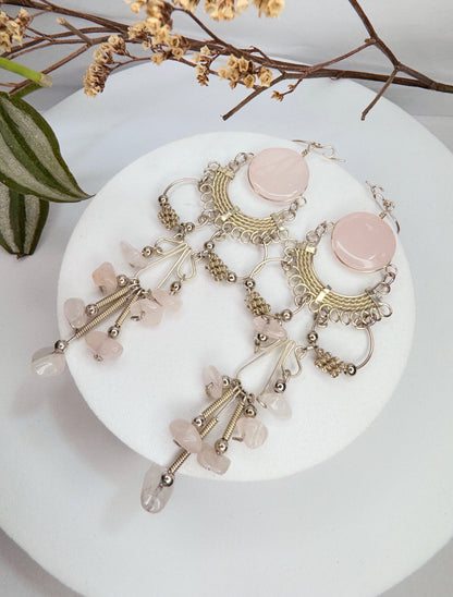 Brinco Nostalgia - Quartzo rosa