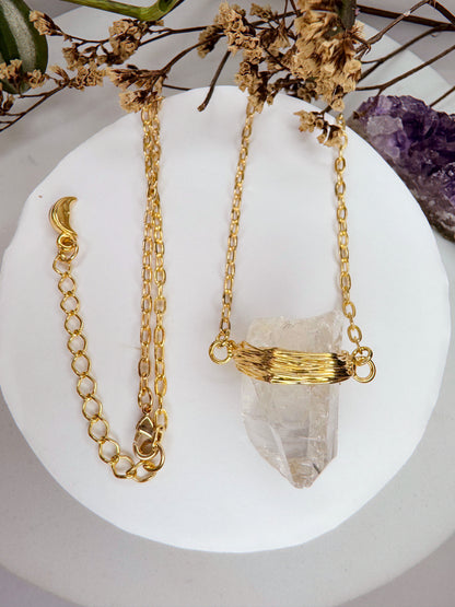 Colar Cósmico - quartzo de cristal bruto